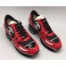Женские лаковые кожаные кроссовки Chanel EX Sport красные на каблуке