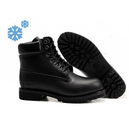 Зимние ботинки Timberland Classic Black Leather с мехом