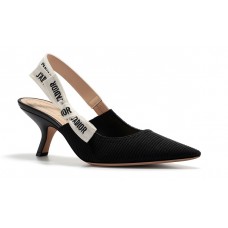 Женские туфли Christian Dior черные с открытой пяткой