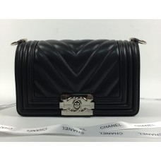 Женская сумка Chanel BlackSilver V 20 cm Женская сумка Chanel BlackSilver V 20 cm