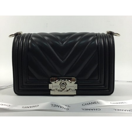 Женская сумка Chanel BlackSilver V 20 cm