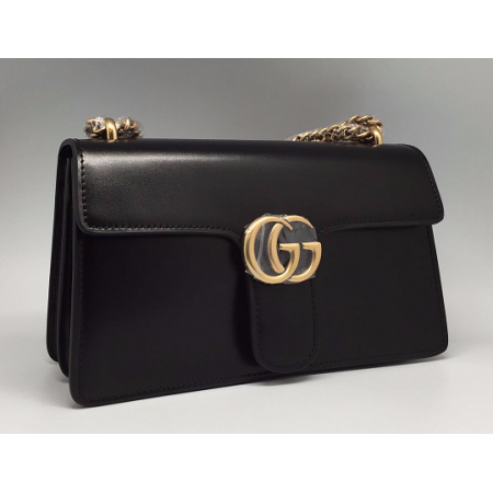 Женская сумка Gucci черная кожаная